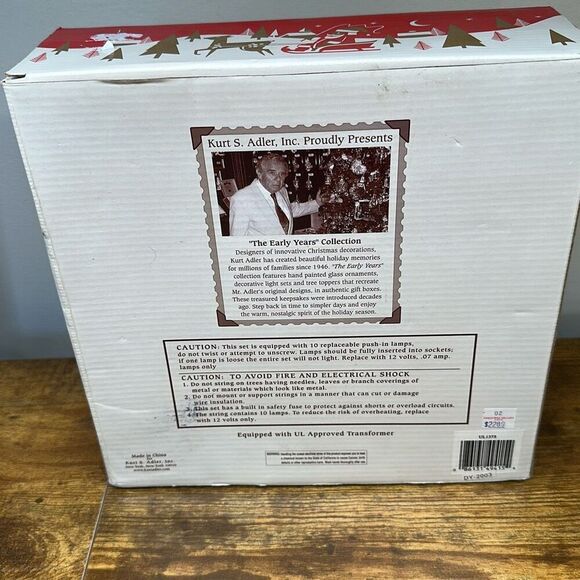 Vintage Kurt S. Adler “The Early Years” 10 Light Tree Top Paper Angel Collectibl - Picture 8 of 8